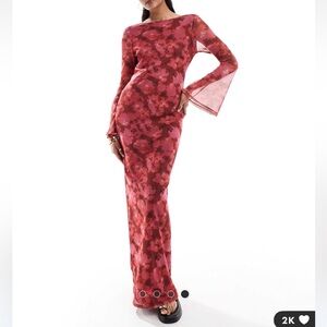 Bell sleeve floral maxi dress